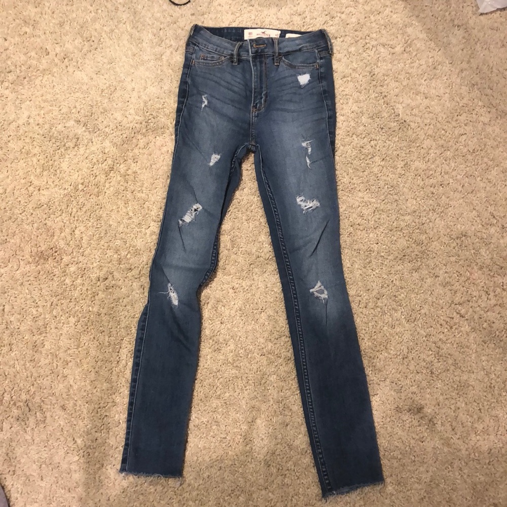 Distressed high rise skinny jeans by Hollister